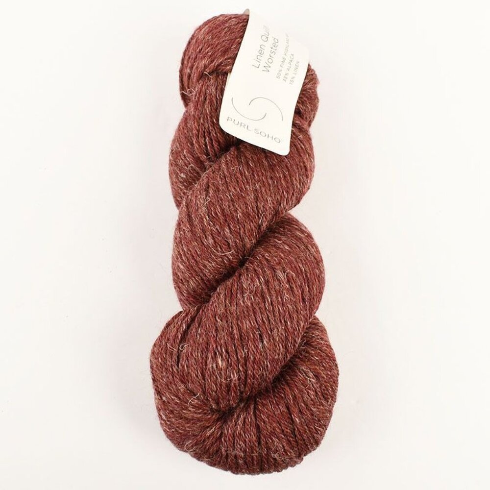 Purl Soho Linen Quill Worsted Yarn Highland Wool Alpaca Linen Chestnut Red